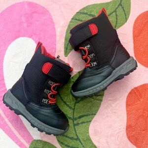 Carter's Black and Red Kids Snow Boots
